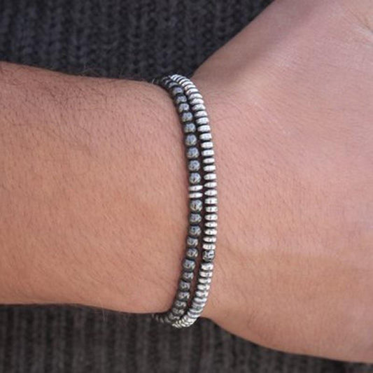 Men's Slim Hematite Bracelet
