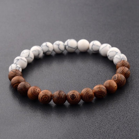 Natural Wood Bead Yoga Bracelet