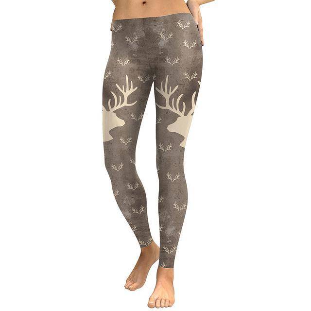 Boho Deer And Elk Hunter Leggings