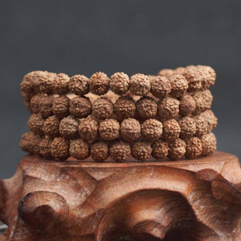 Chain & Link Bracelets - Natural Rudraksha Japa Mala 108 +1 Bead