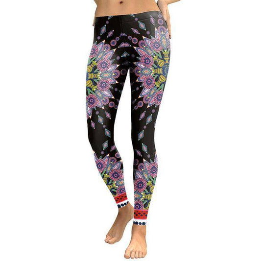European Style Mandala Flower Yoga Pants
