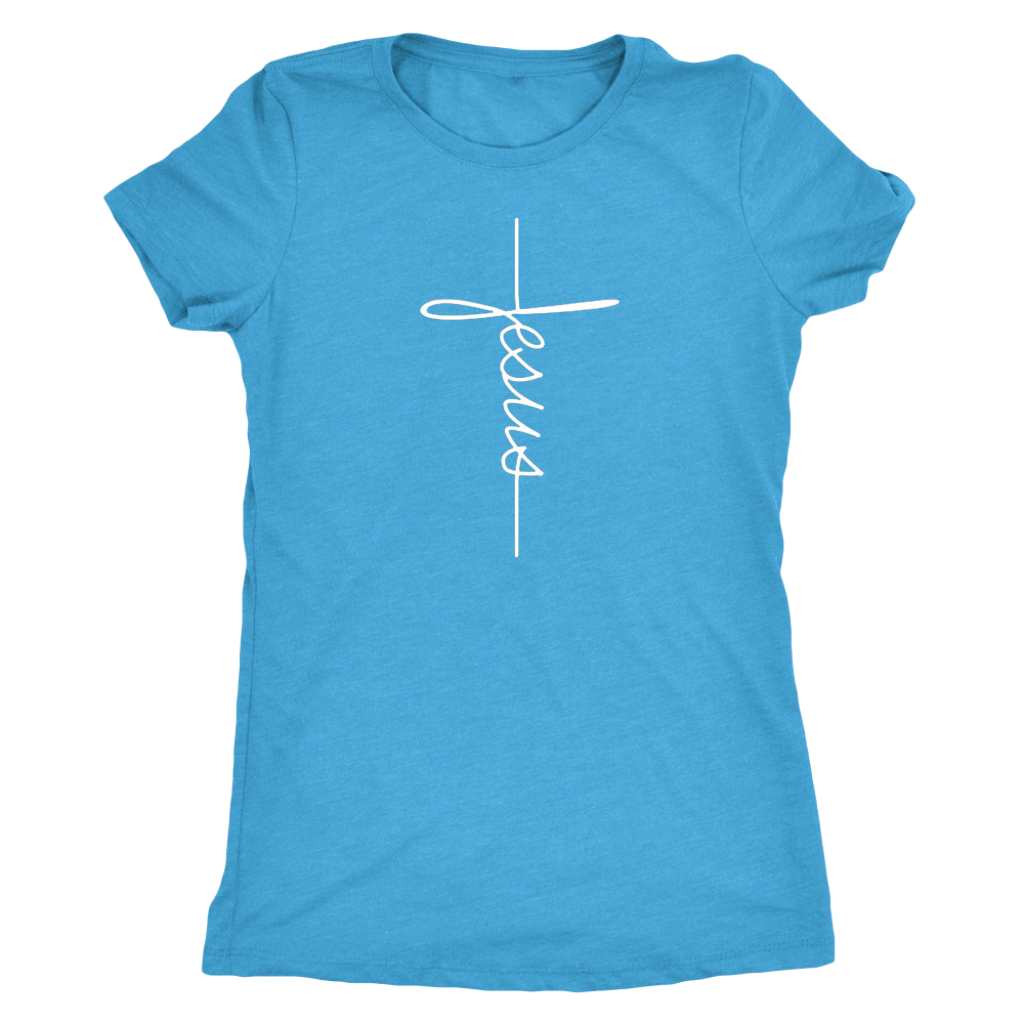 Jesus White Print Triblend T-Shirt