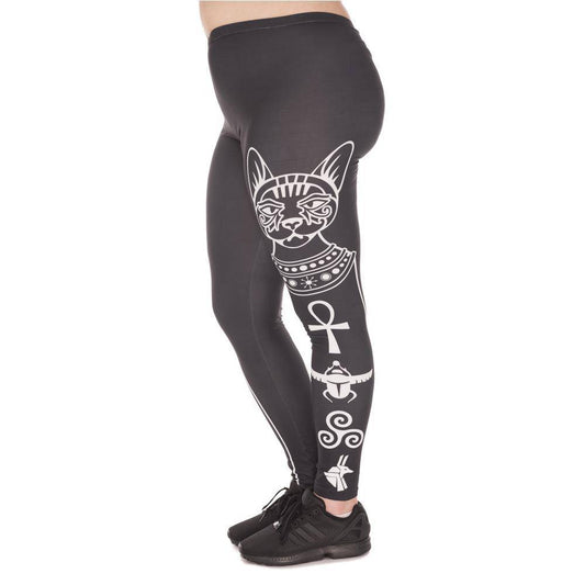 Hot Egyptian Cat High Waist Leggins (Plus Size)