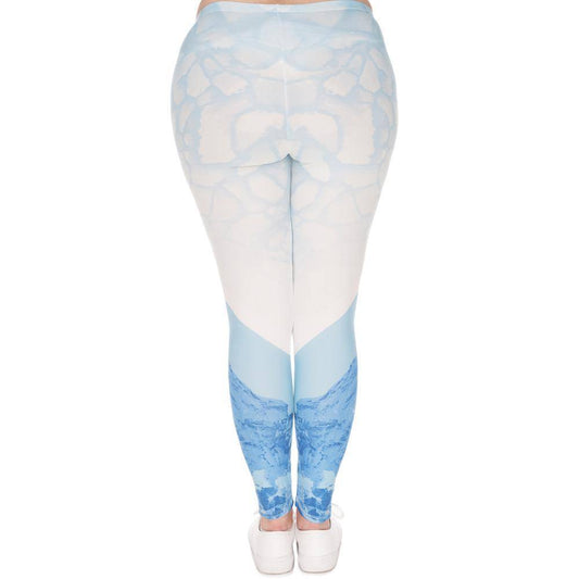 Iceberg Printed High Waist Leggings (Plus Size)