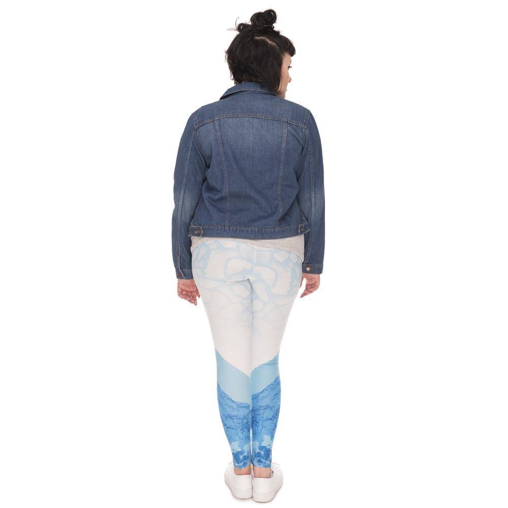 Iceberg Printed High Waist Leggings (Plus Size)