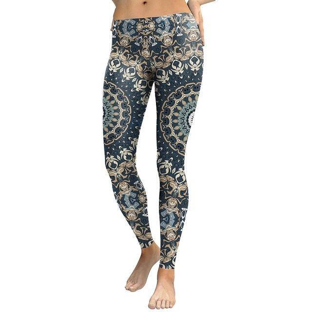Leggings - 3D Printed Leggings With Modern Mandala Design