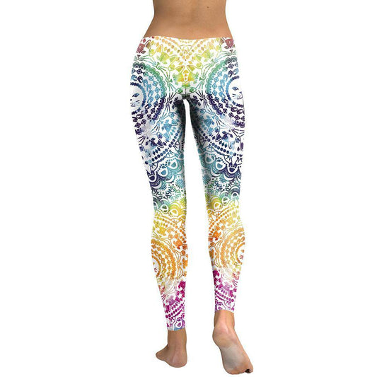 Mandala Flower 3D Printed Yoga Pants