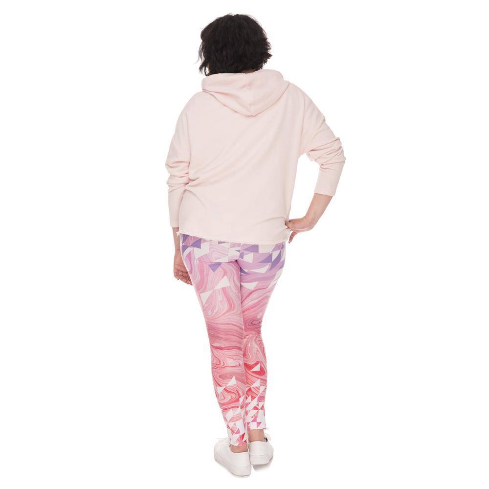 Pink Marble And Triangles Leggings (Plus Size)