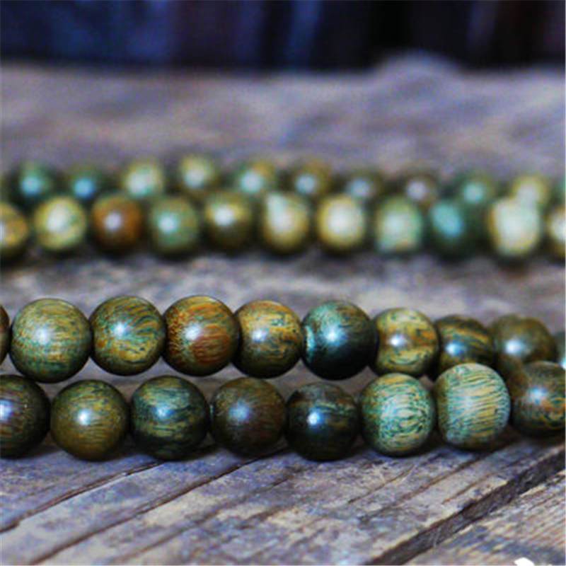 Strand Bracelets - 8mm 108 Natural Green Sandalwood Prayer Mala