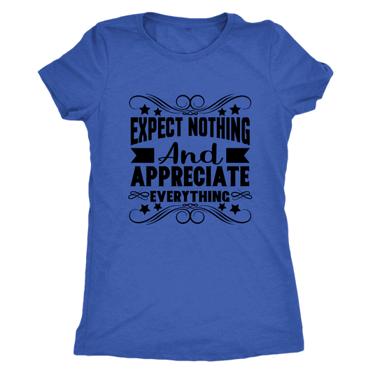 T-shirt - Expect Nothing And Appreciate Everything Ladies T-Shirt (black Logo)