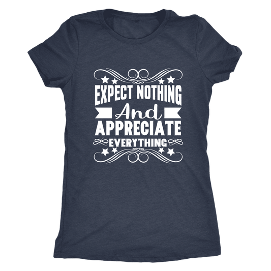 T-shirt - Expect Nothing Ladies T-Shirt (white Logo)