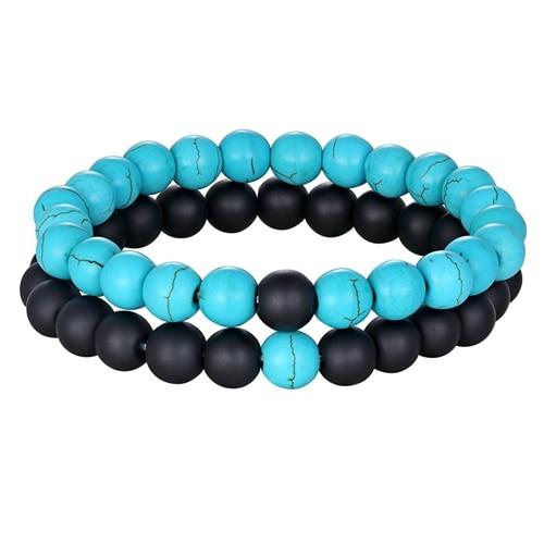 Natural Stone Distance Bracelets (2 pc)