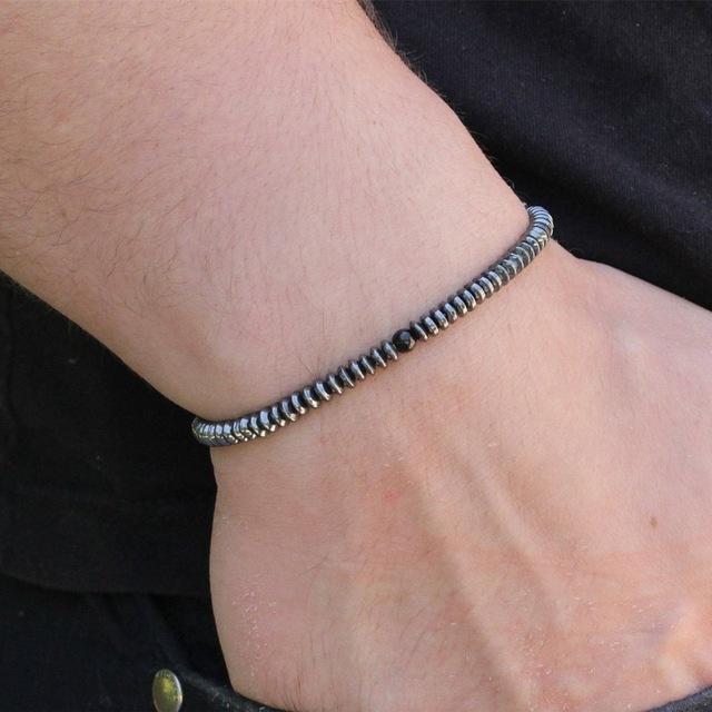 Men's Slim Hematite Bracelet
