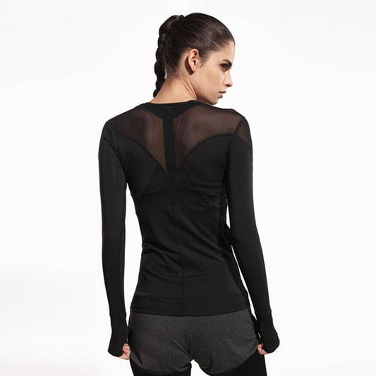 Yoga Shirts - Mesh Hollow Yoga Top