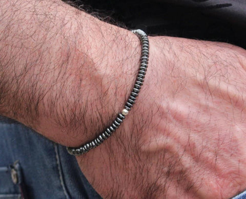 Image of Men's Slim Hematite Bracelet