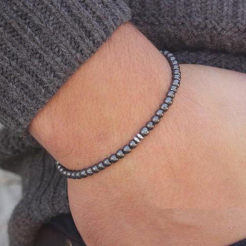 Image of Men's Slim Hematite Bracelet