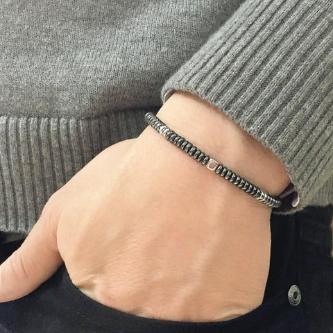 Image of Men's Slim Hematite Bracelet