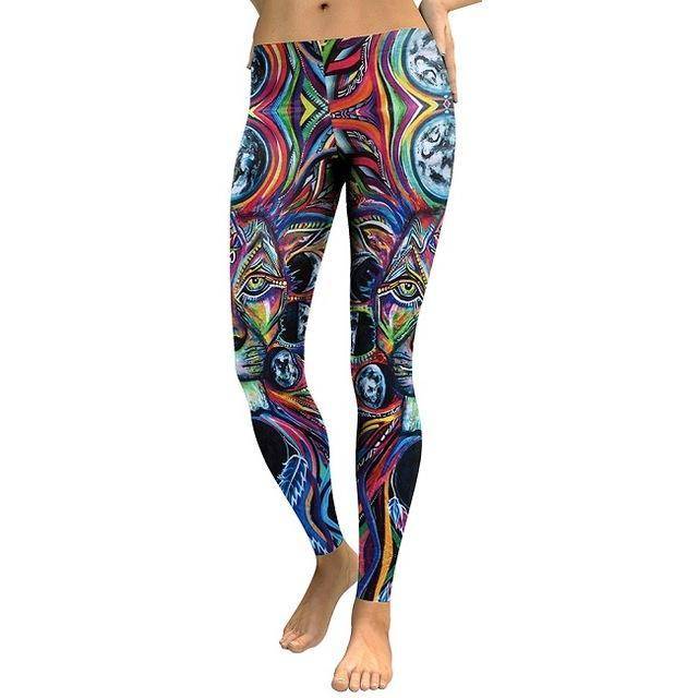 3D Printed Oil Color Lion Leggings
