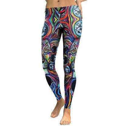 3D Printed Oil Color Lion Leggings