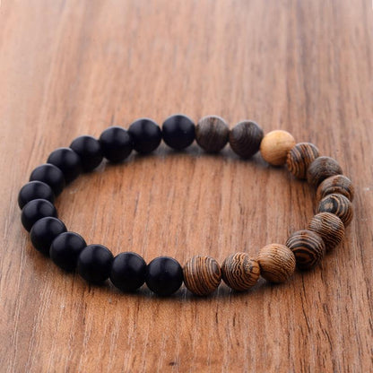 Natural Wood Bead Yoga  Bracelet