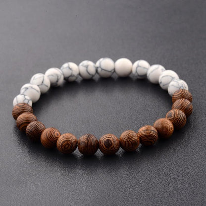 Natural Wood Bead Yoga  Bracelet