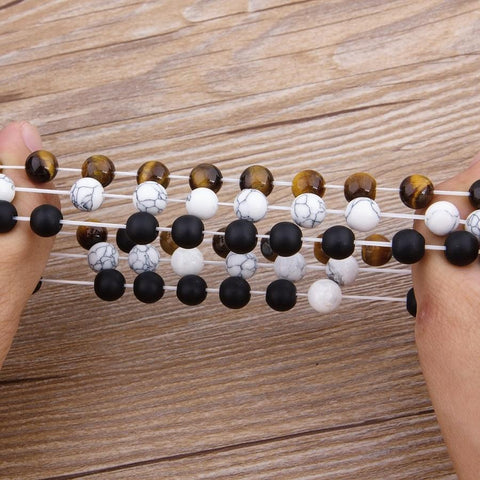 Image of Natural Stone Distance Bracelets (2 pc)