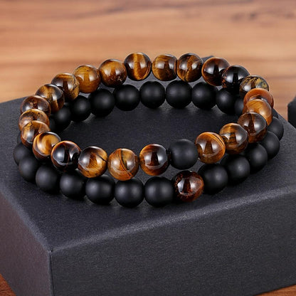 Natural Stone Distance Bracelets (2 pc)