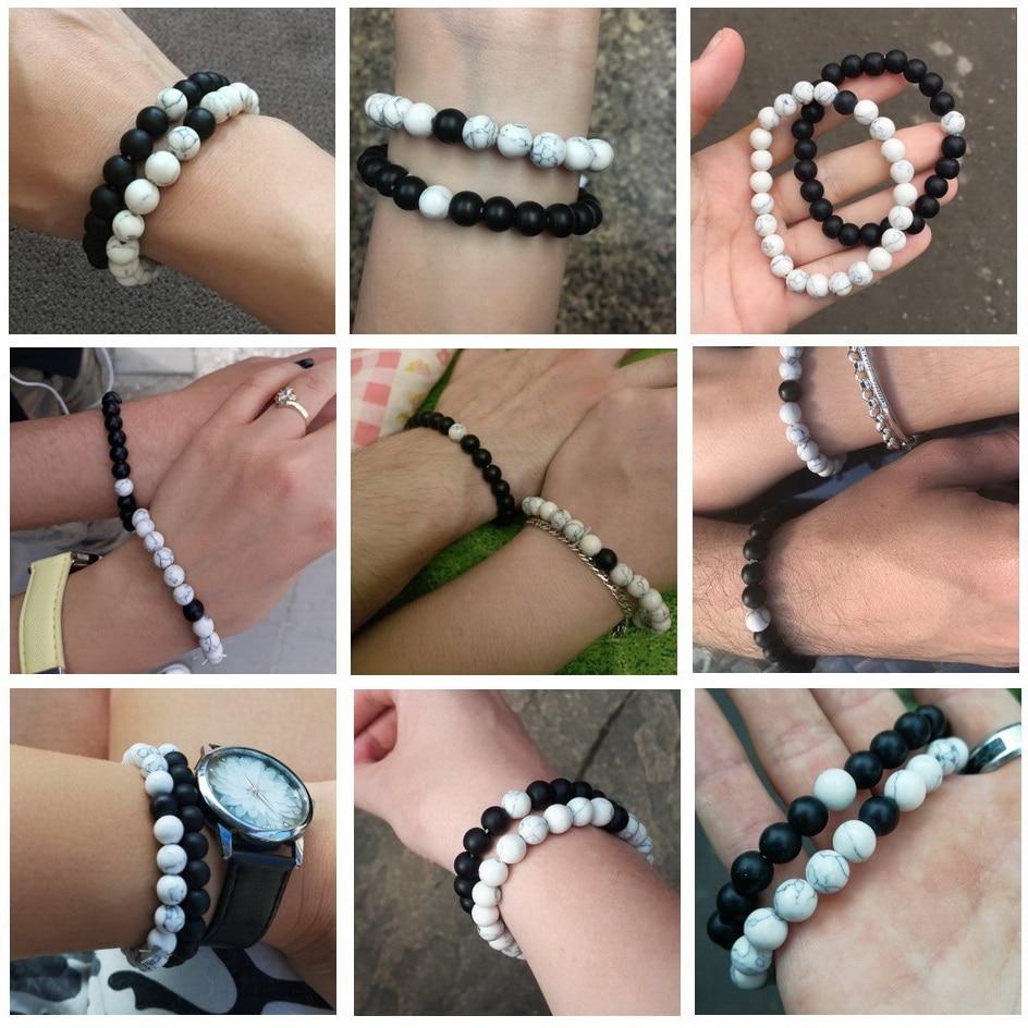 Natural Stone Distance Bracelets (2 pc)