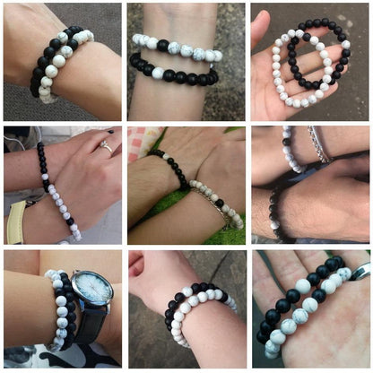Natural Stone Distance Bracelets (2 pc)