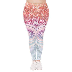 Aztec Round Ombre 3D Printed Leggings (Plus Size)