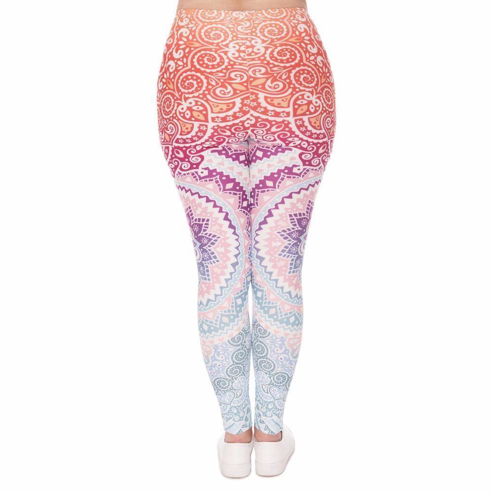 Aztec Round Ombre 3D Printed Leggings (Plus Size)