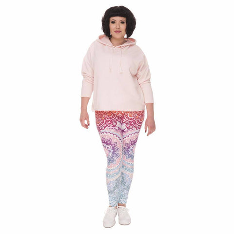 Image of Aztec Round Ombre 3D Printed Leggings (Plus Size)