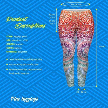 Aztec Round Ombre 3D Printed Leggings (Plus Size)