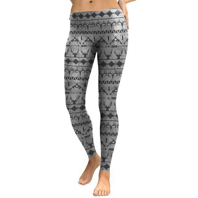 Boho Deer And Elk Hunter Leggings