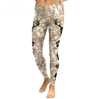 Boho Deer And Elk Hunter Leggings
