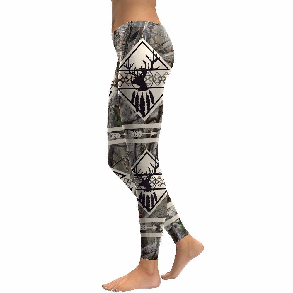 Boho Deer And Elk Hunter Leggings