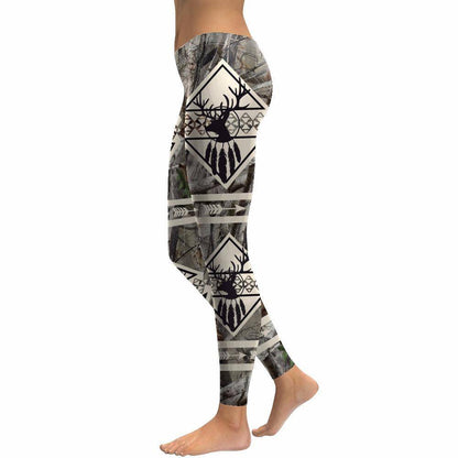 Boho Deer And Elk Hunter Leggings