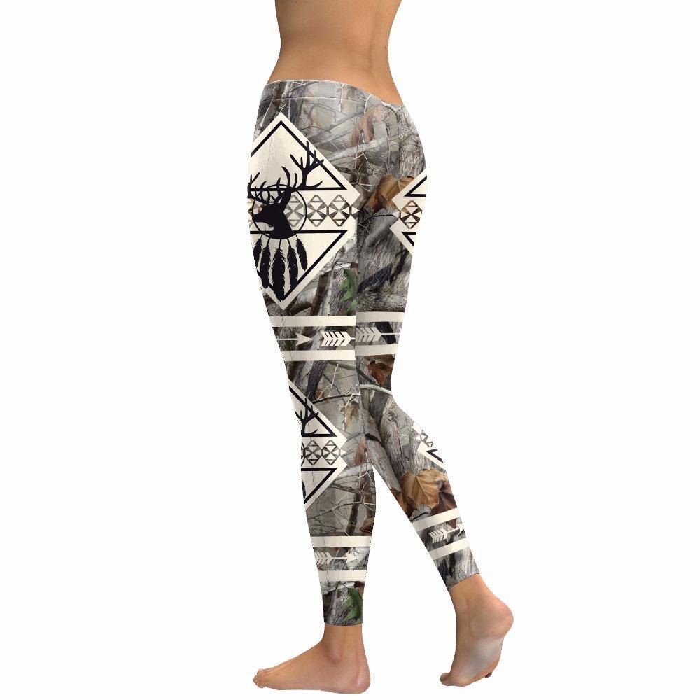 Boho Deer And Elk Hunter Leggings