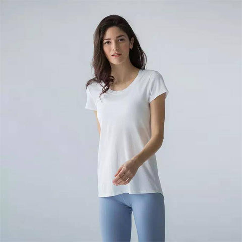 Image of Breathable Backless Short Sleeve Yoga Top