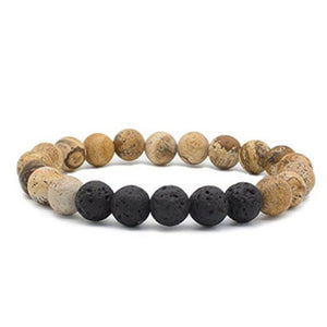 Charm Bracelets - Natural Lava Stone (Black And Earth)