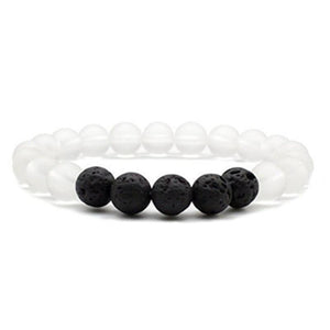 Charm Bracelets - Natural Lava Stone Diffuser (Black And White)