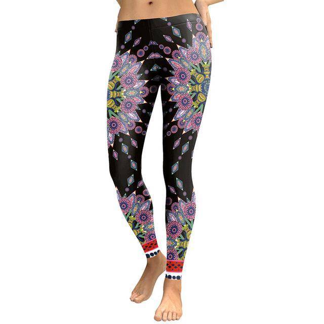 European Style Mandala Flower Yoga Pants