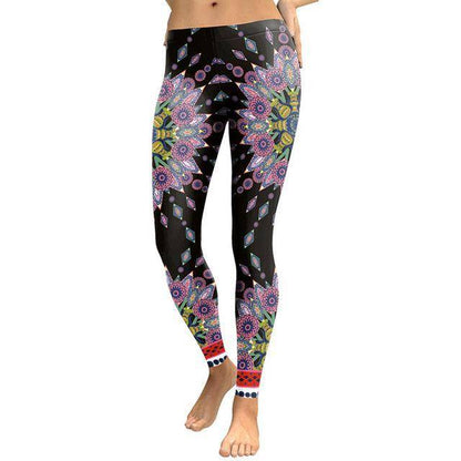 European Style Mandala Flower Yoga Pants