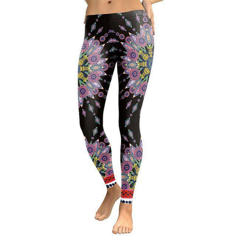 Image of European Style Mandala Flower Yoga Pants