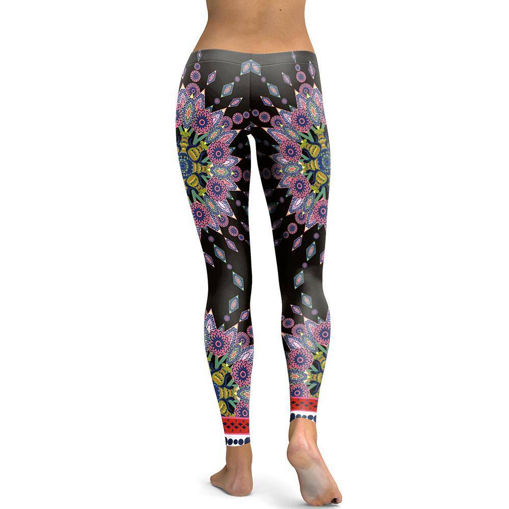 European Style Mandala Flower Yoga Pants