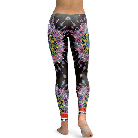 Image of European Style Mandala Flower Yoga Pants