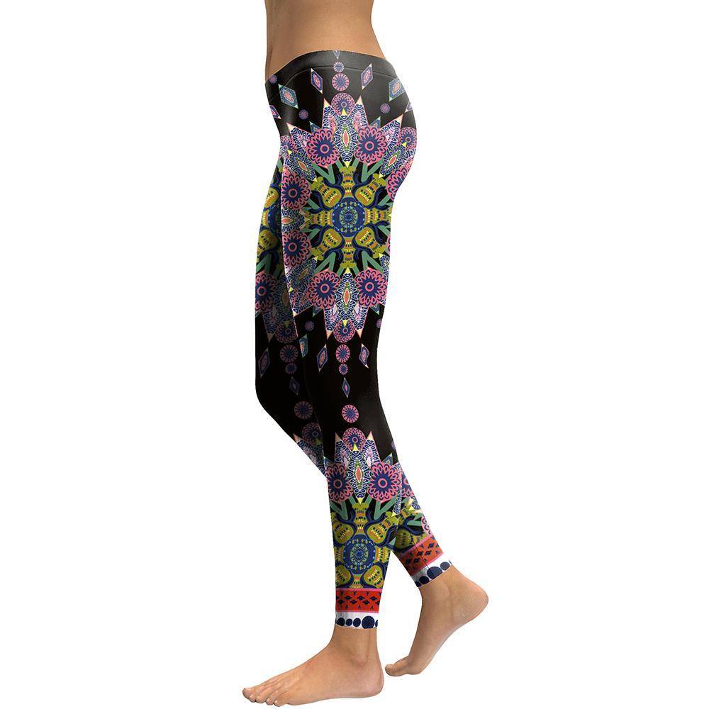 European Style Mandala Flower Yoga Pants