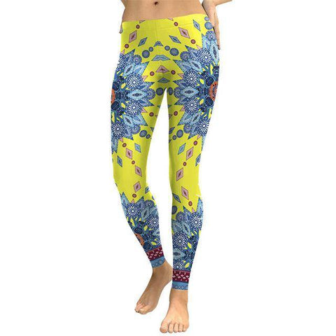 Image of European Style Mandala Flower Yoga Pants