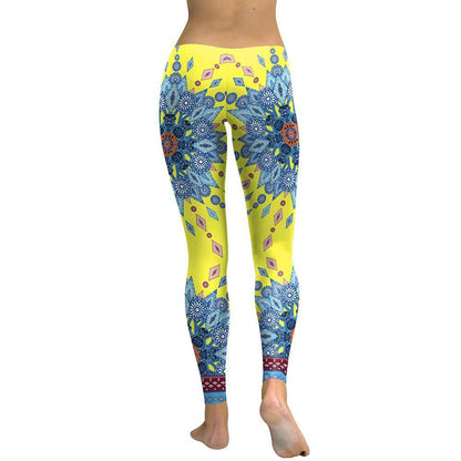 European Style Mandala Flower Yoga Pants
