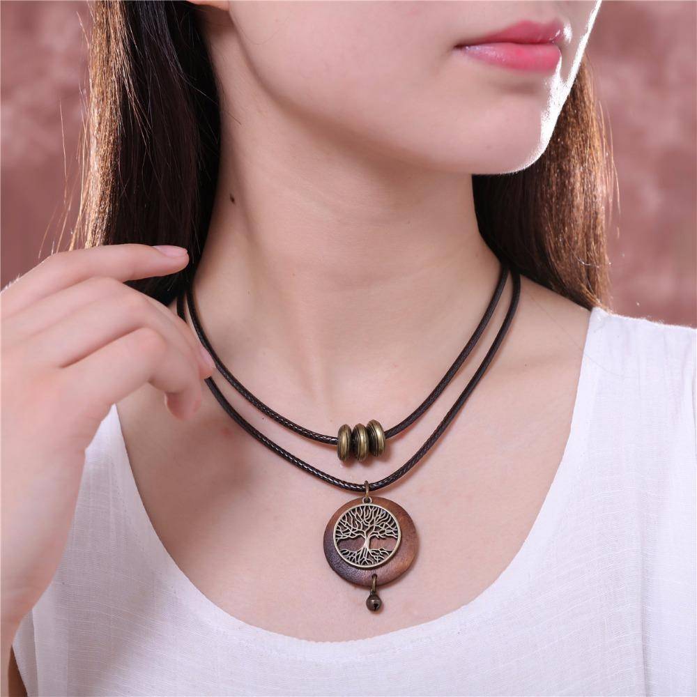 Home - Vintage Wooden Tree Of Life Choker